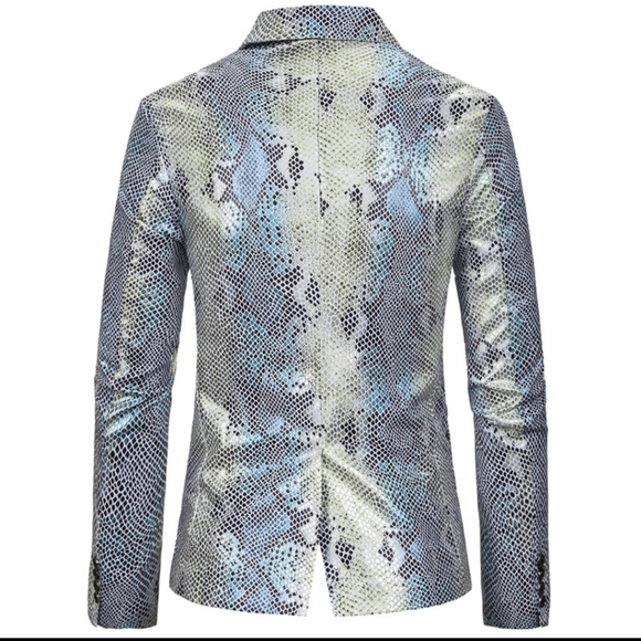 ❤️NWT Animal print Silver one bottom Blazer Jacket. Men. L. - Picture 4 of 7